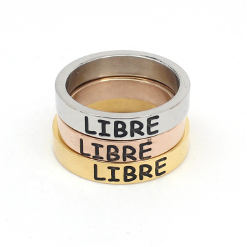 High Polishing Stainless Steel Ring Logo